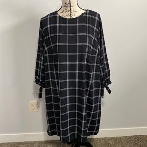 A New Day Black Dress 3/4 Tie Sleeves